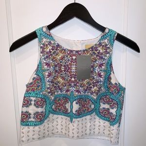 Cropped Anthropologie patterned top